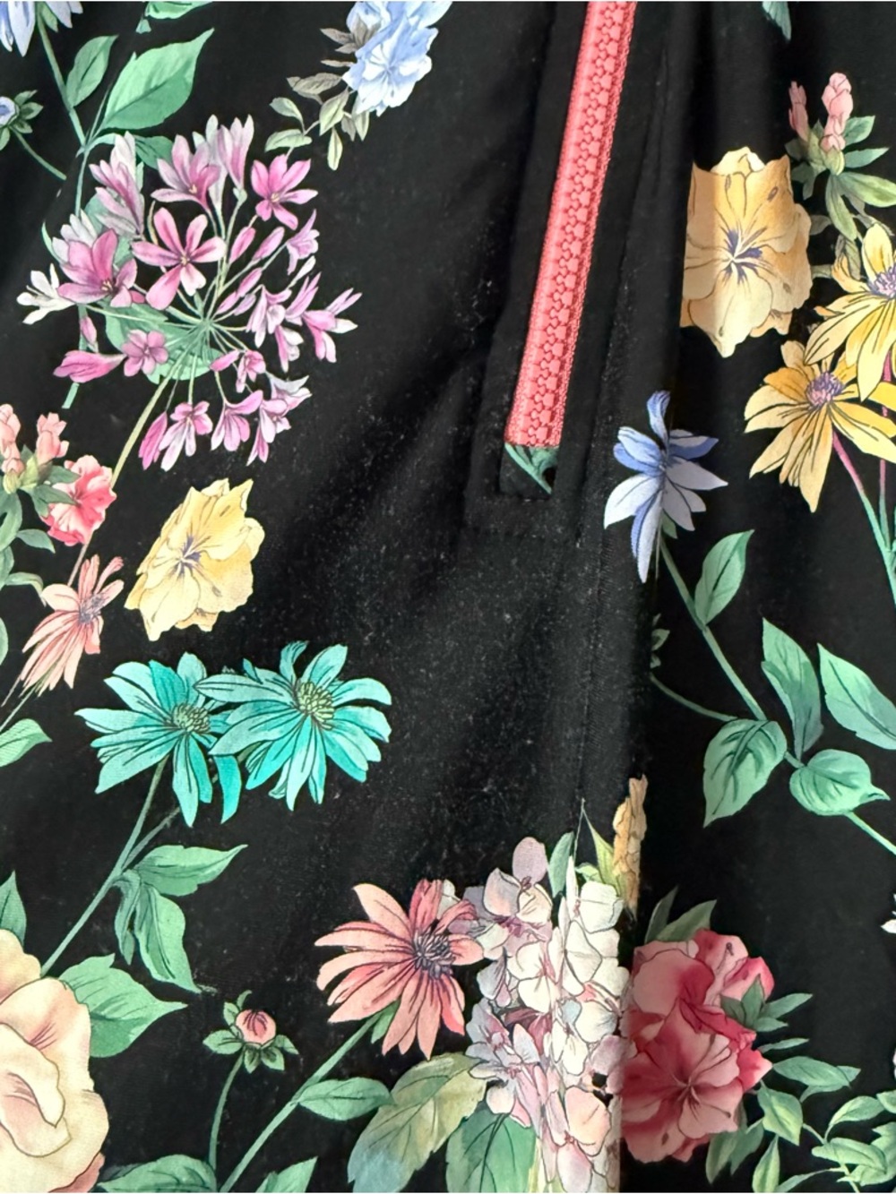 JOHNNY WAS black‎ floral butterfly nylon half zip swim athletic jacket shirt - Picture 5 of 8